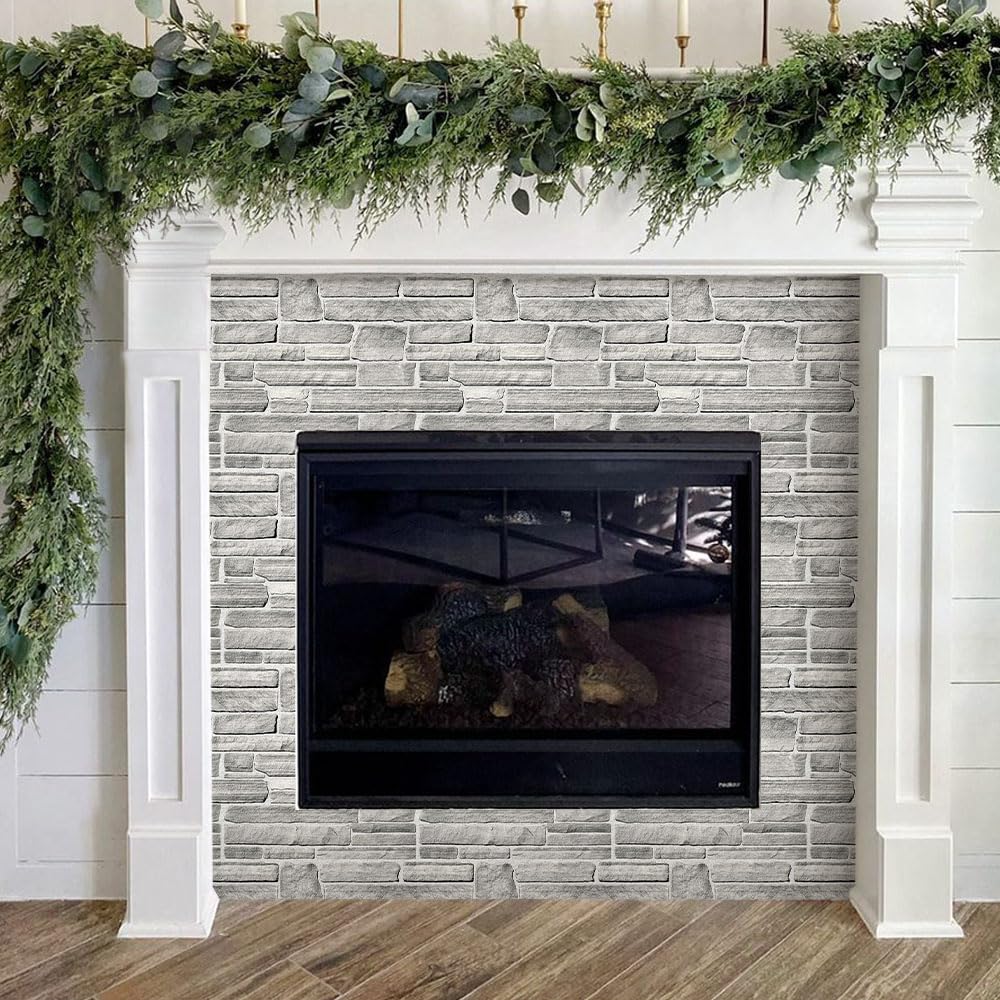3D Faux Stone Wall Panel, Peel and Stick Wall Tiles,10 Pcs of 12"X12" Ultra-Light Thin