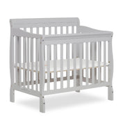 Aden 4-in-1 Convertible Mini Crib In Grey, Greenguard Gold Certified, Non-Toxic Finishess