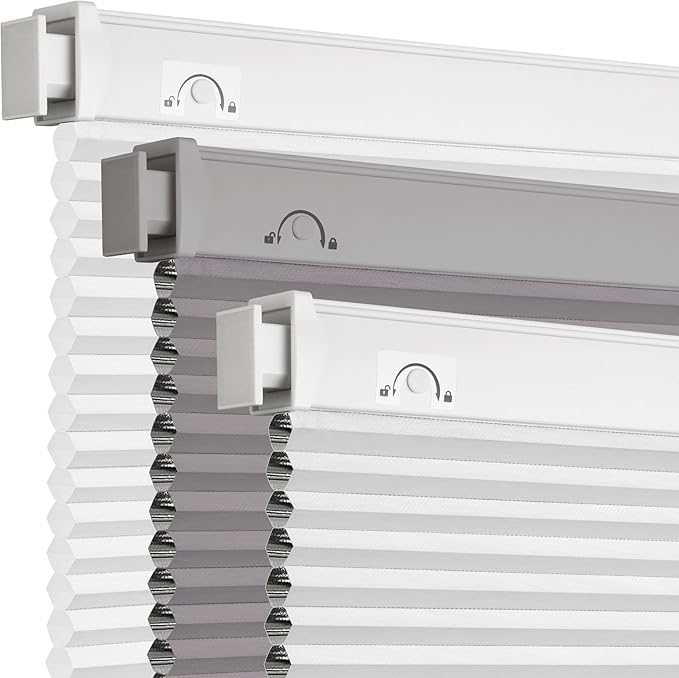 No Tools No Drill Cordless Cellular Shades,29" W x 64" H,Blackout Honeycomb Blinds