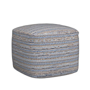 Granada Knitted Casual Denim and Jute Ottoman Pouf