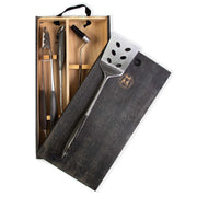 Ash 4 Piece Grill Set, Full-Forged Stainless Steel Grilling Utensils Including Spatula,