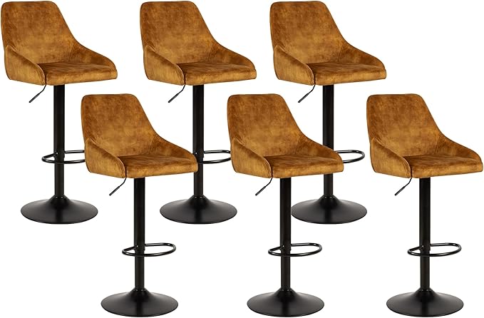 Home Furniture Series Bar Height Adjustable and Swivel Metal Stool with Cinnamon
