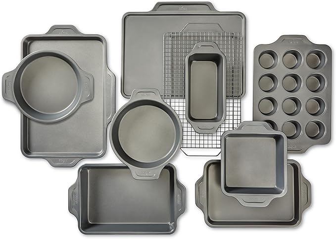 Pro-Release Nonstick Bakeware Set 10 Piece Oven Safe 450F Half Sheet
