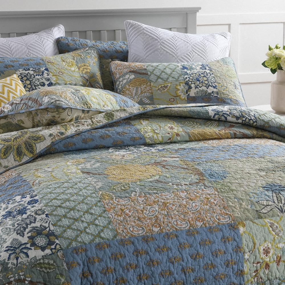 Cotton Bedspread Quilt Sets Reversible Bedding Coverlet Sets Comforter