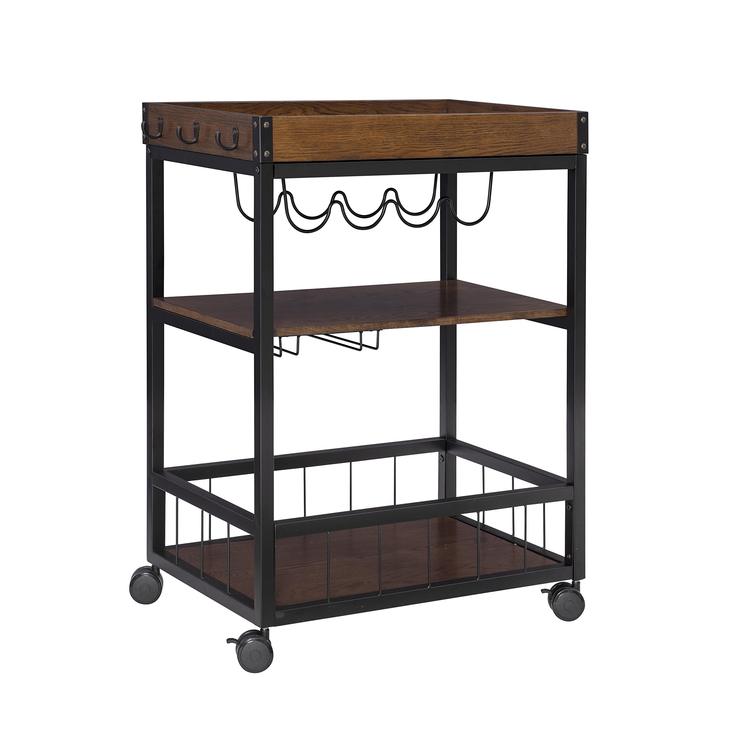 Austin Kitchen Cart, 30.5"W x 18.13"D x 36.25"H, Black