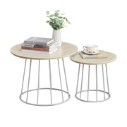 Modern Circle Side Tables with Steel Frame, for Living Room