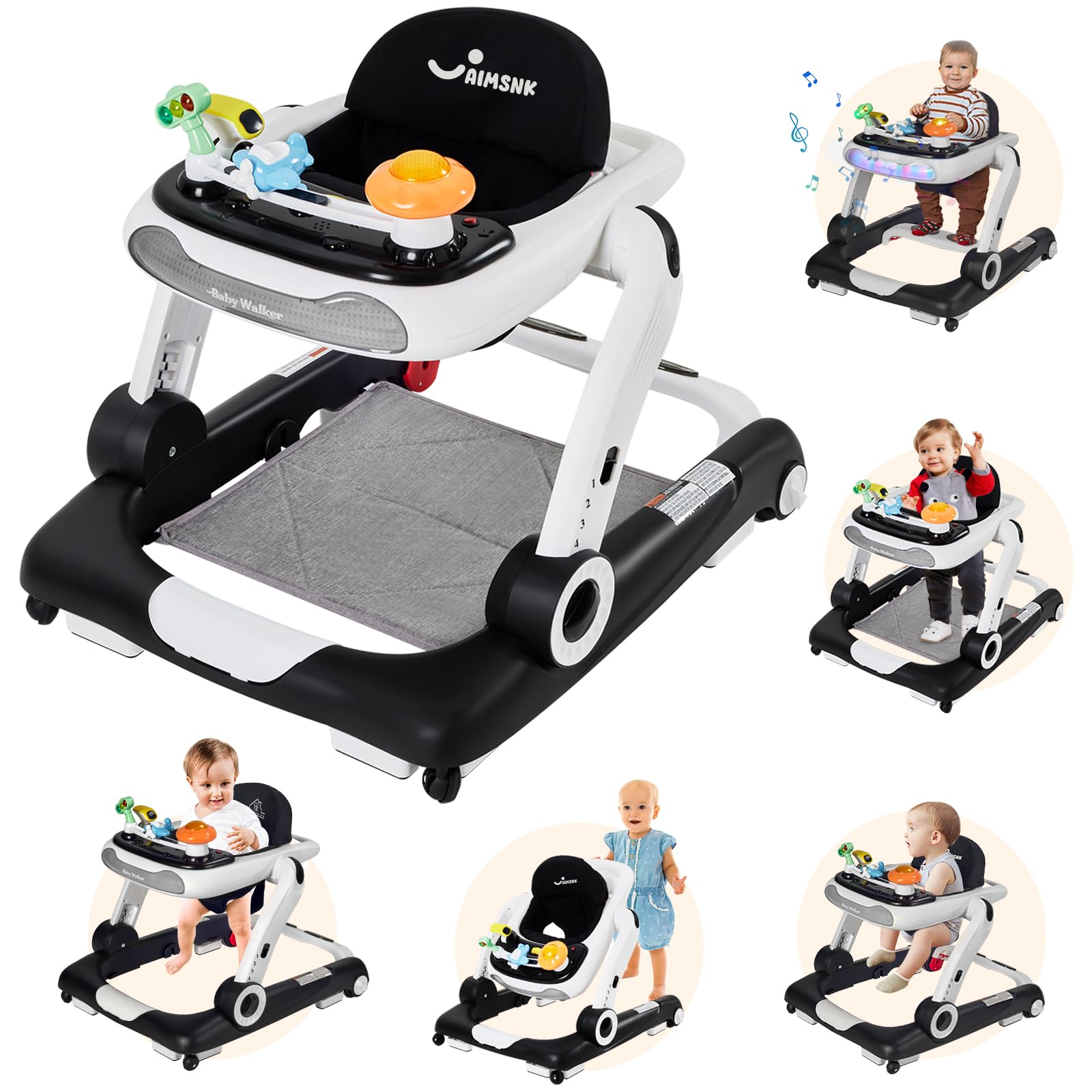 5 in 1 Baby Walker, Activity Baby Walker-Baby Bouncer, Rocker, Activity Center