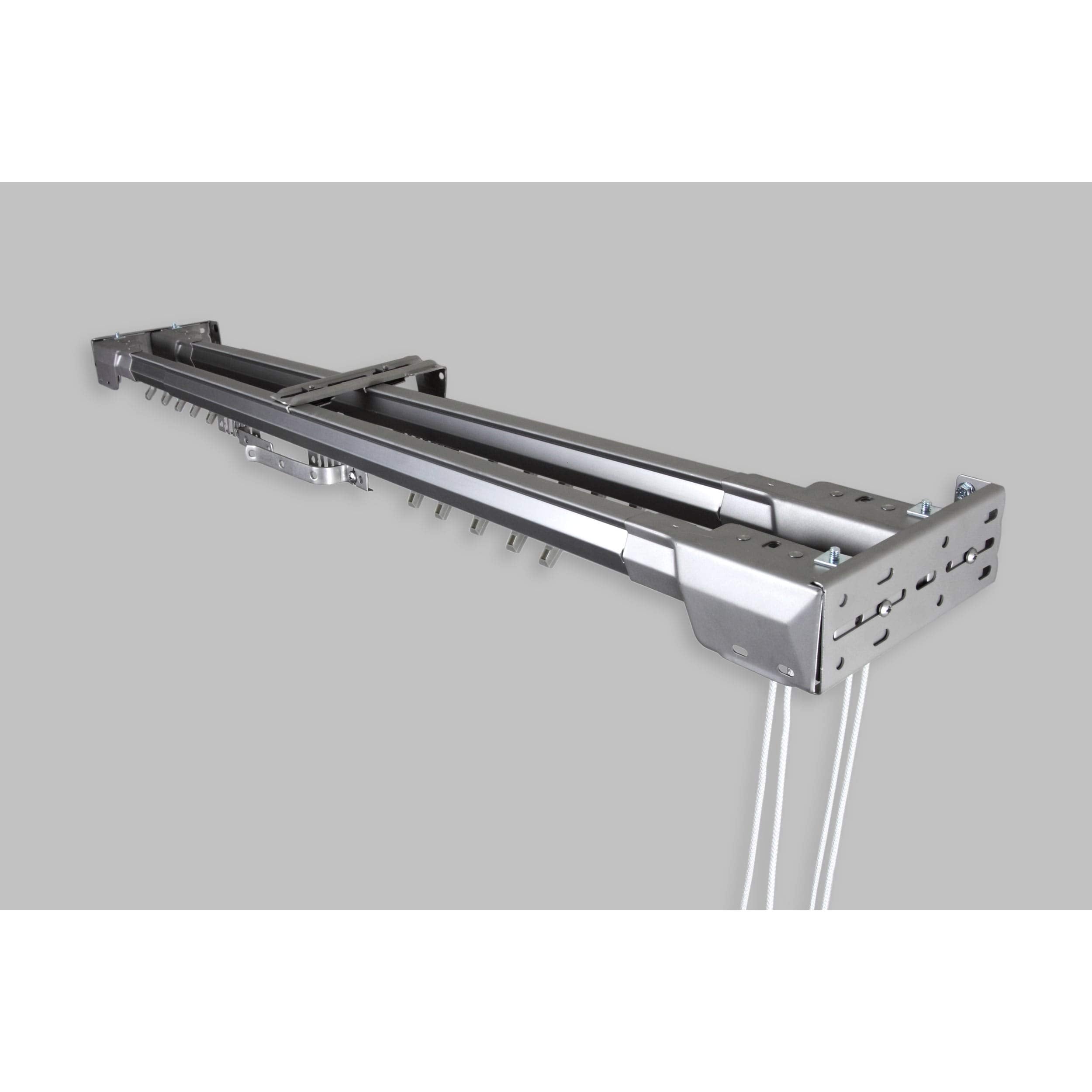 Silver Heavy Duty Traverse Double Rod - Center Open 66 to 120 inch 66 to 120 inch