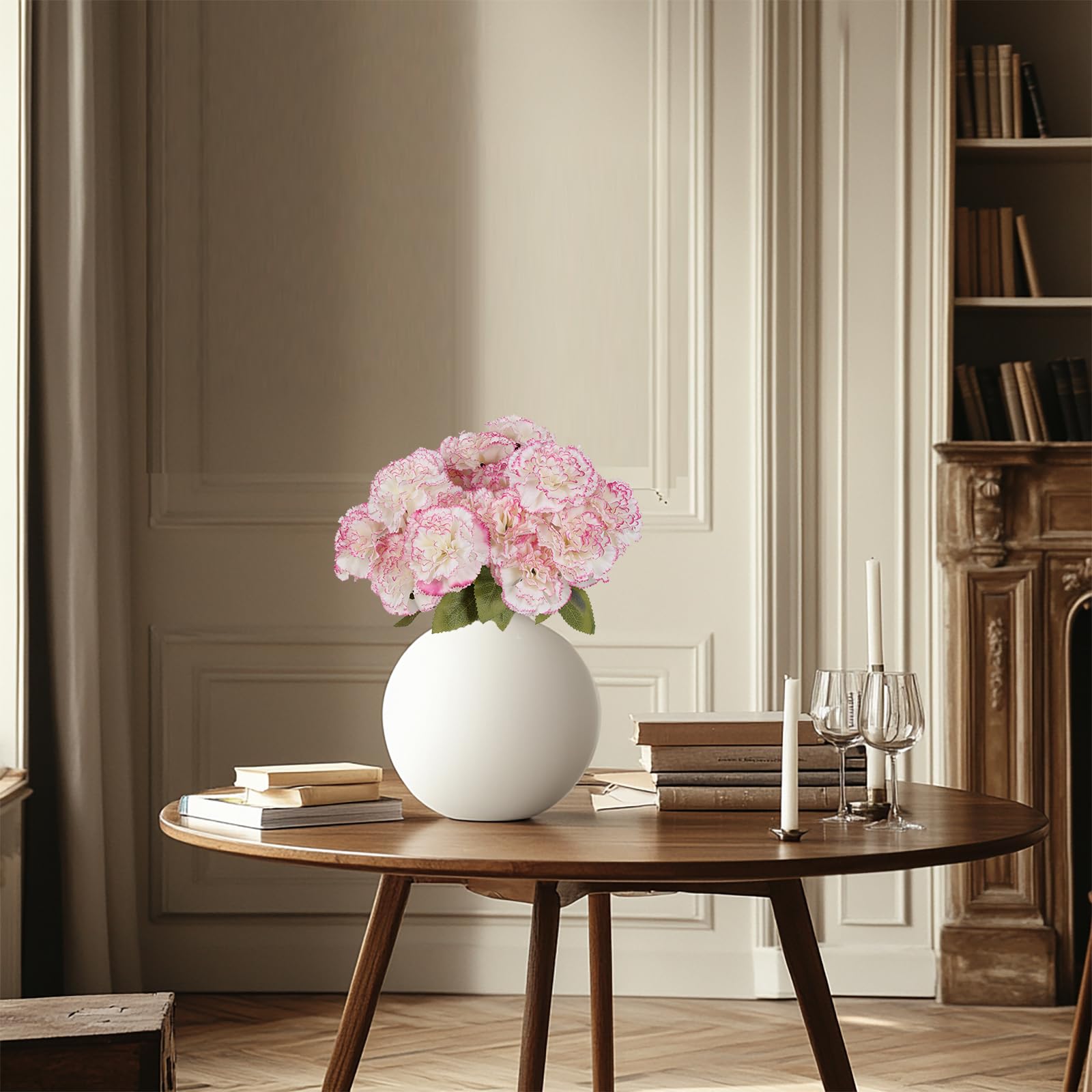 Carnations Artificial Flowers 21 Heads Silk Carnations