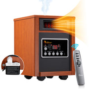 Dr Infrared Heater DR-998, 1500W, Space Heater with Humidifier, Oscillation Fan & Remote Control (Cherry)