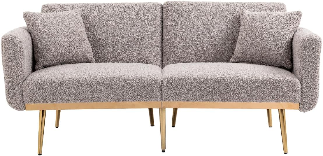 65" Teddy Sofa Couch,Convertible Futon Sofa Bed