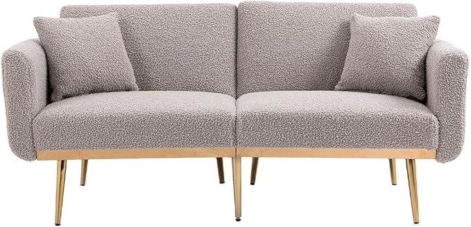 65" Teddy Sofa Couch,Convertible Futon Sofa Bed