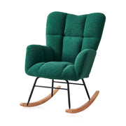 Rocking Chair Nursery, High Backrest Teddy Glider Rocker Upholstered Rocker Recliner