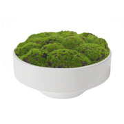 Handmade Ceramic Bowl. 11" Artificial Moss Centerpiece for Home Decoration