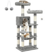 Cat Tree, Cat Tower for Indoor Cats, 56.3-Inch Cat Condo with Scratching Posts, Hammock