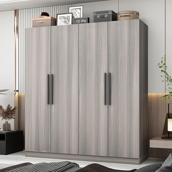 4 Door Wardrobe Armoires and Wardrobes with Storage Shelevs