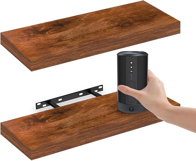 Floating Book Shelves for Wall, 2 PCS Hanging Shelf Bathroom, Wall Mounted Shelves