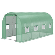 14.6' x 6.6' x 6.6' Walk-in Tunnel Hoop Greenhouse with Mesh Door & 8 Windows
