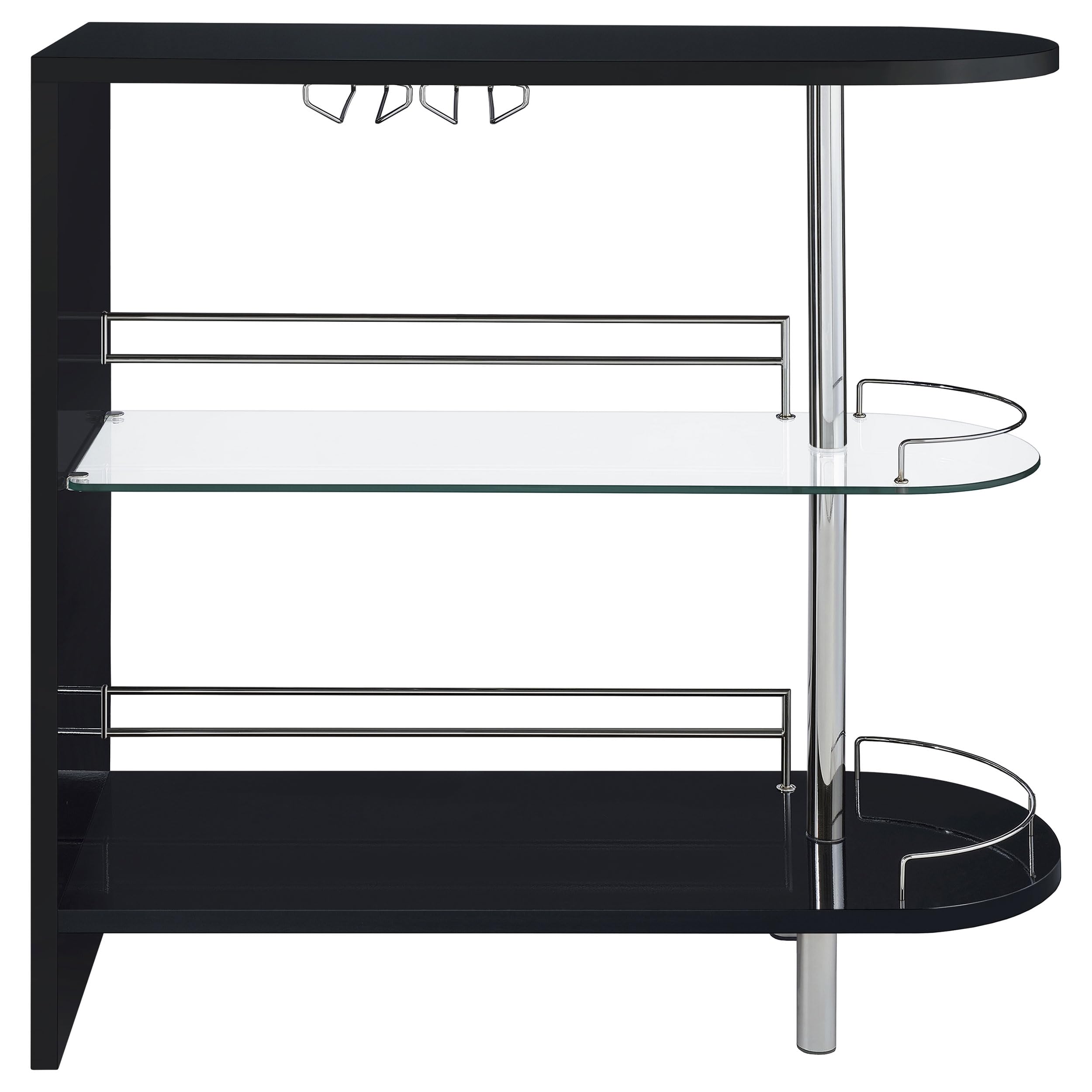 Adolfo Home Bar, 39.5"W x 15.75"D x 41.25"H, Black High Gloss