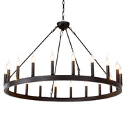Black Wagon Wheel Chandelier 40 inch,20-Light Farmhouse Wagon Wheel
