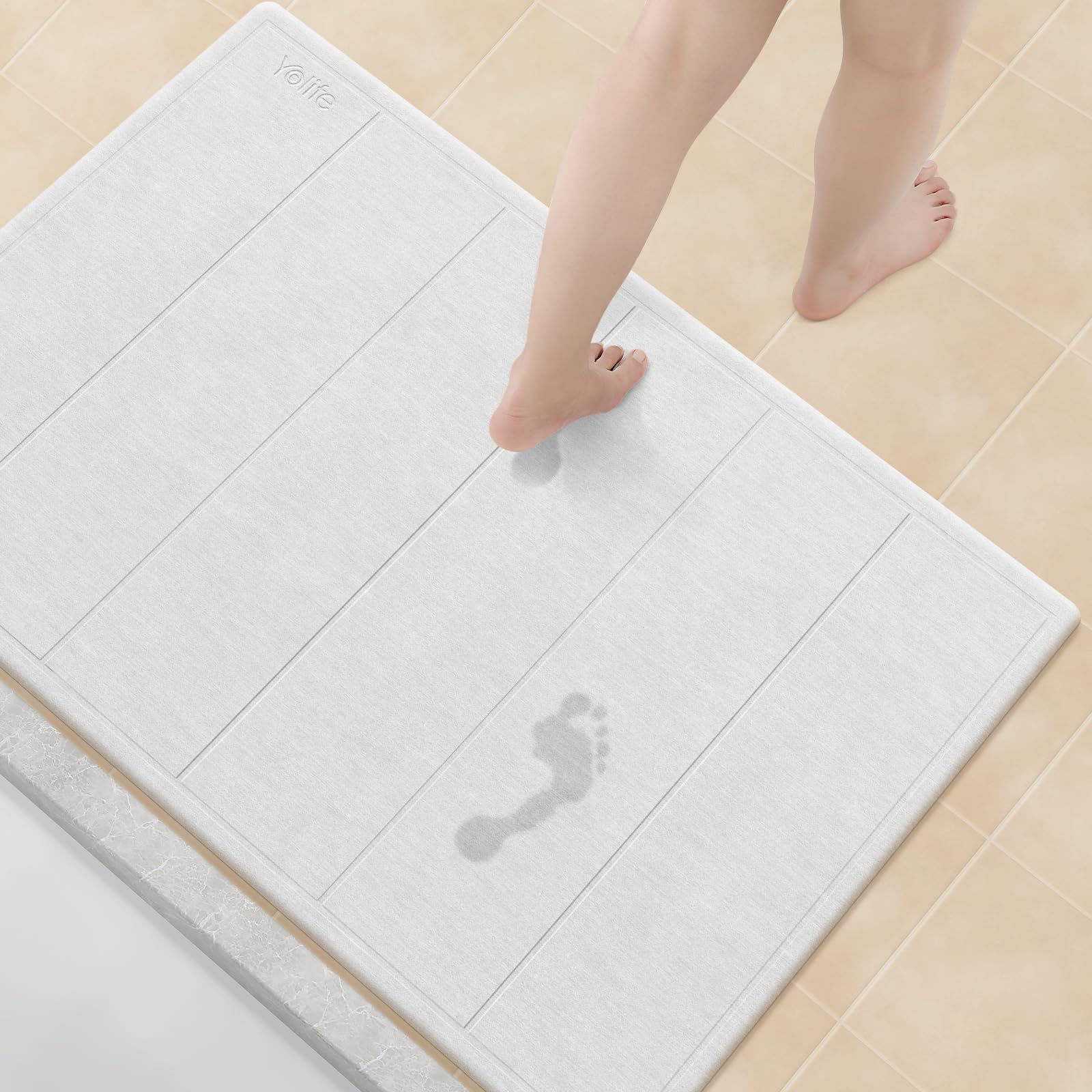 32"x 20" Stone Bath Mat Large, Diatomaceous Earth Bath Mat for Bathroom