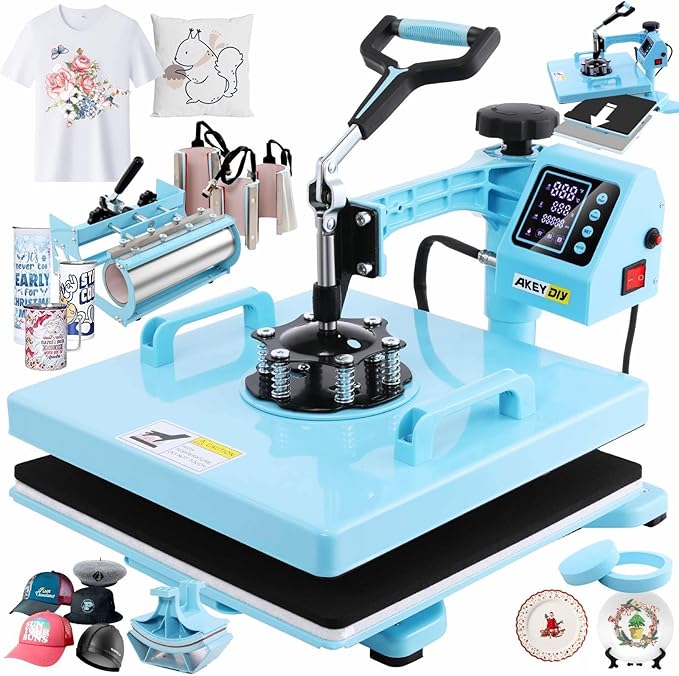 Heat Press 15x15 inch 8 in 1 Slide Out Tshirt Press Machine