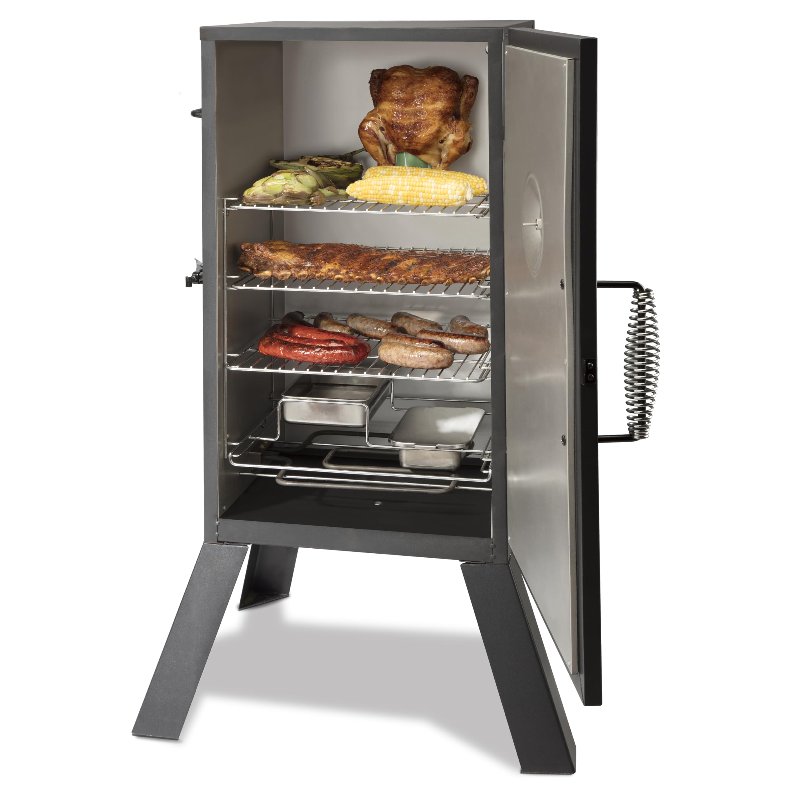 30" Electric Smoker, 3 Adjustable Racks, Large Capacity BBQ Meat Smoker, Water & Wood