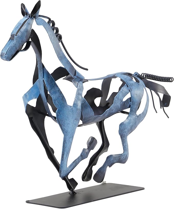 Horse Statue, Unique Metal Art Handmade Sculpture for Home Decor, Rustic Decor