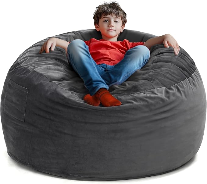 Large 3.5’ Bean Bag Chair for Kids, Teens, Adults, Memory Foam