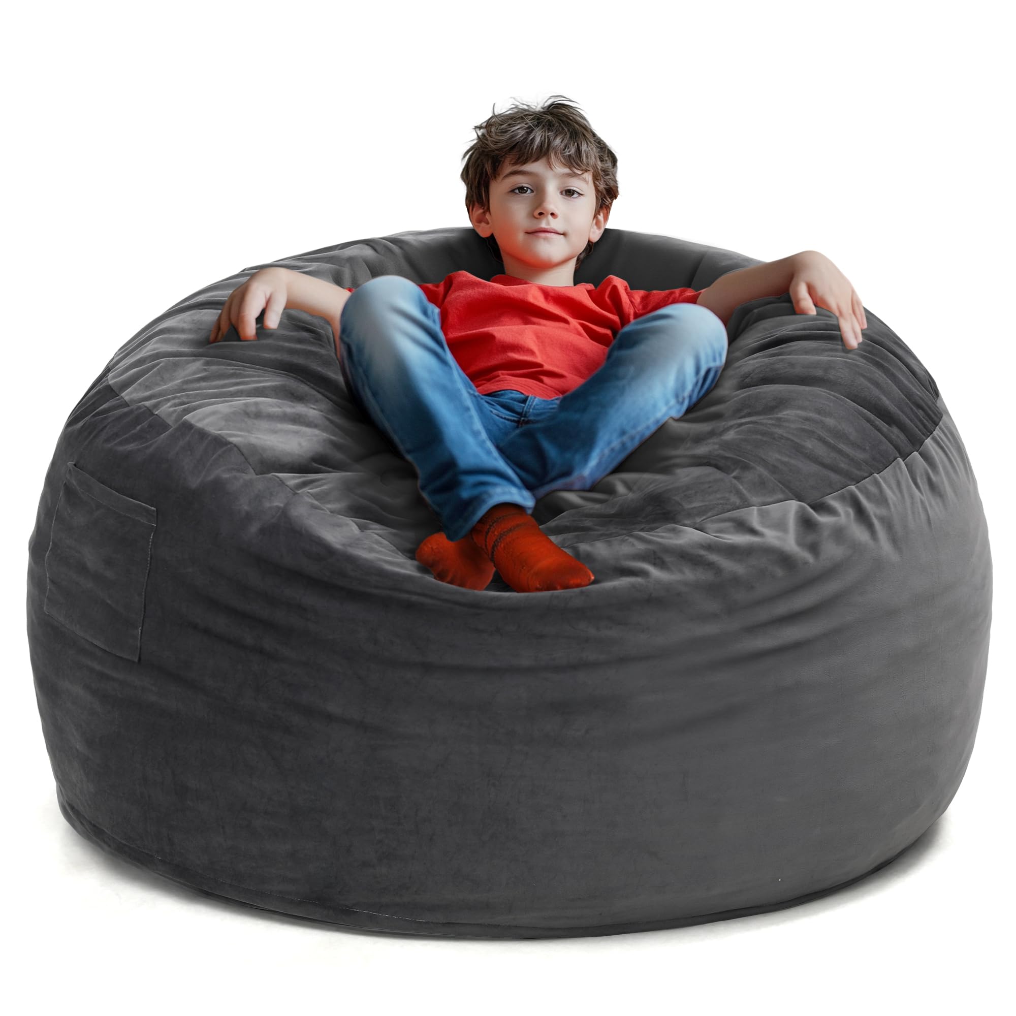 Large 3.5’ Bean Bag Chair for Kids, Teens, Adults, Memory Foam