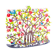 Hanukah Menorah Laser Cut Multi Color Pomegranate Design by Artist