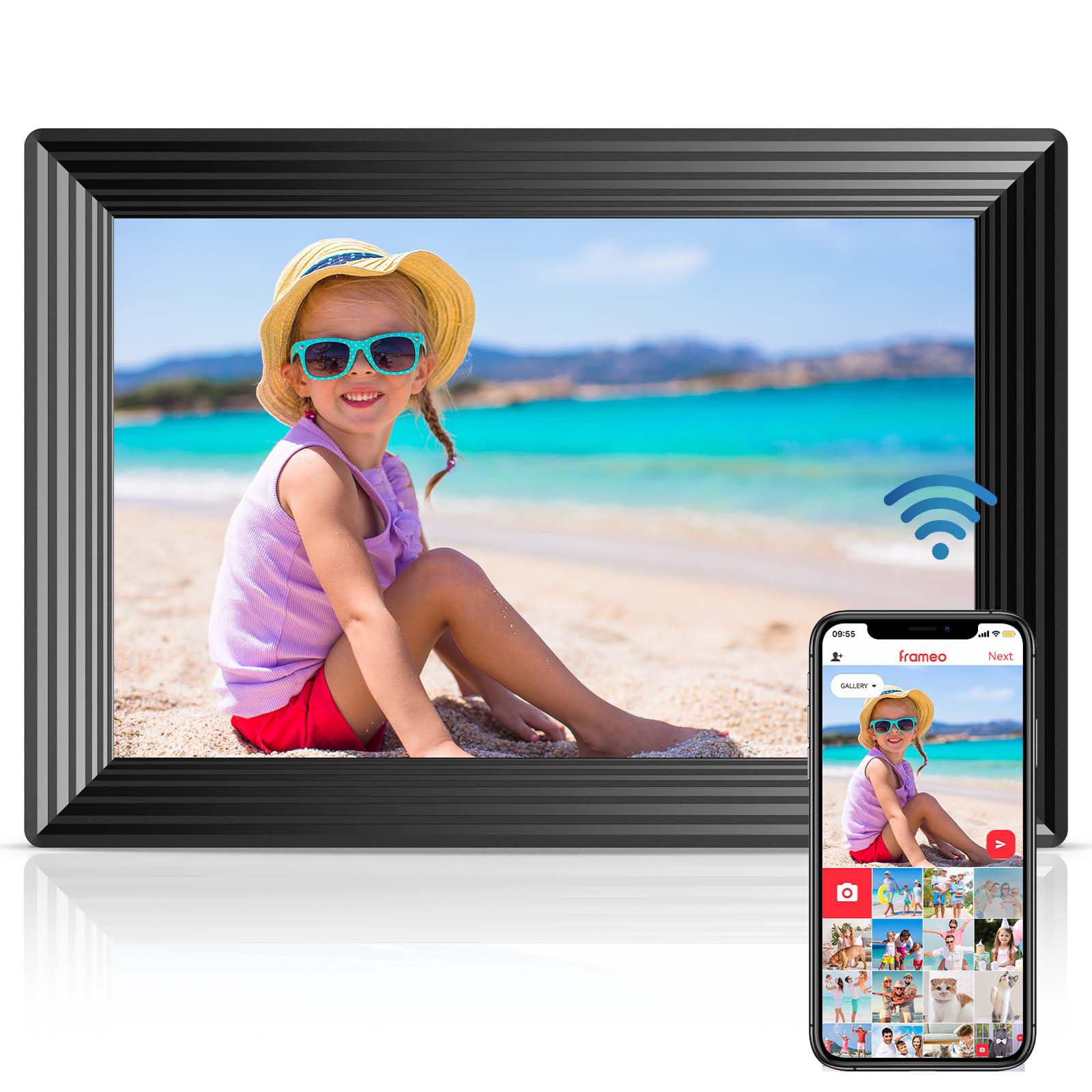 Frameo 10.1" WiFi Digital Picture Frame, Smart Digital Photo Frame