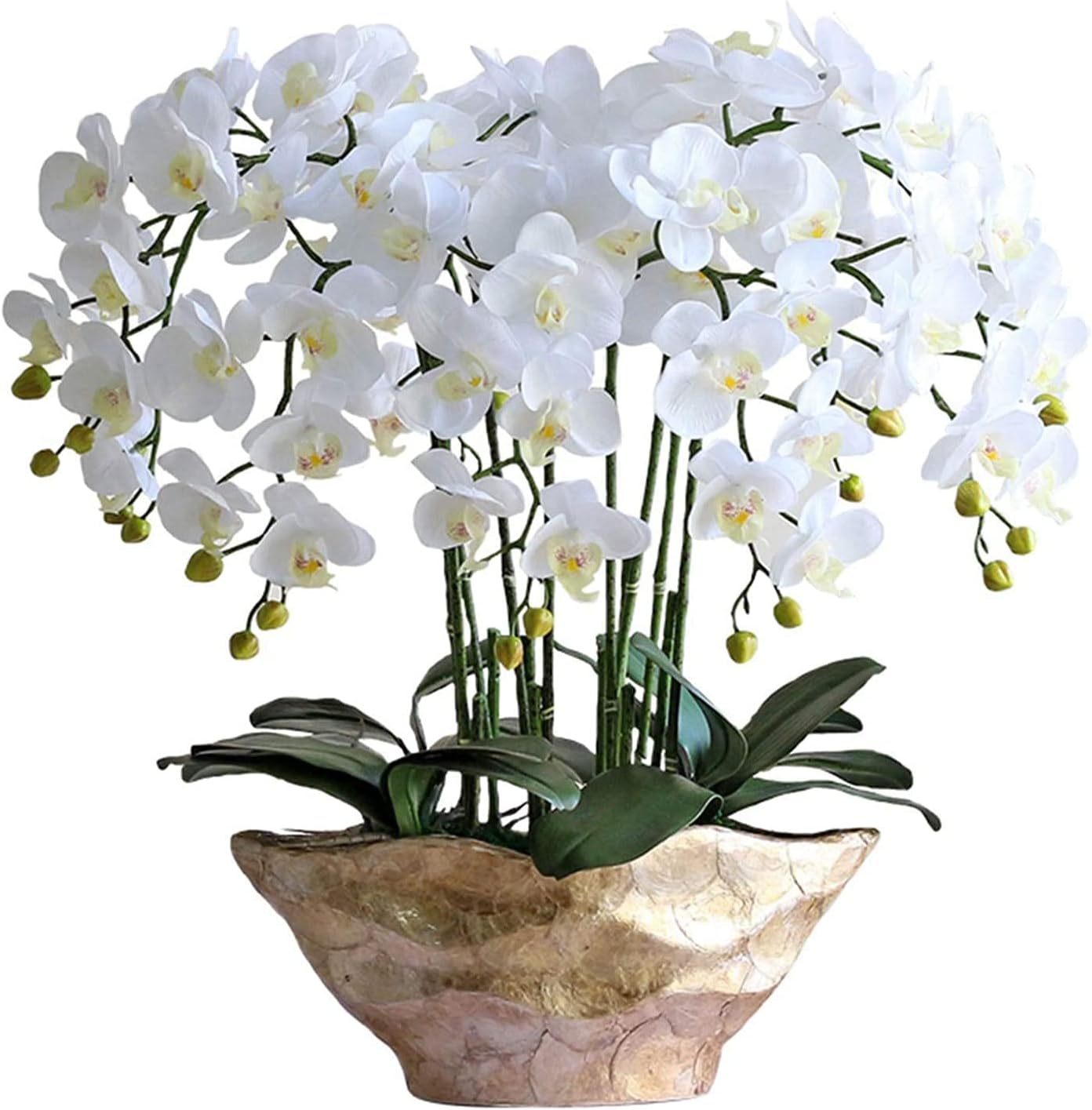 Artificial Phalaenopsis Flowers Furnishing Decoration Potted Plants Faux Butterfly