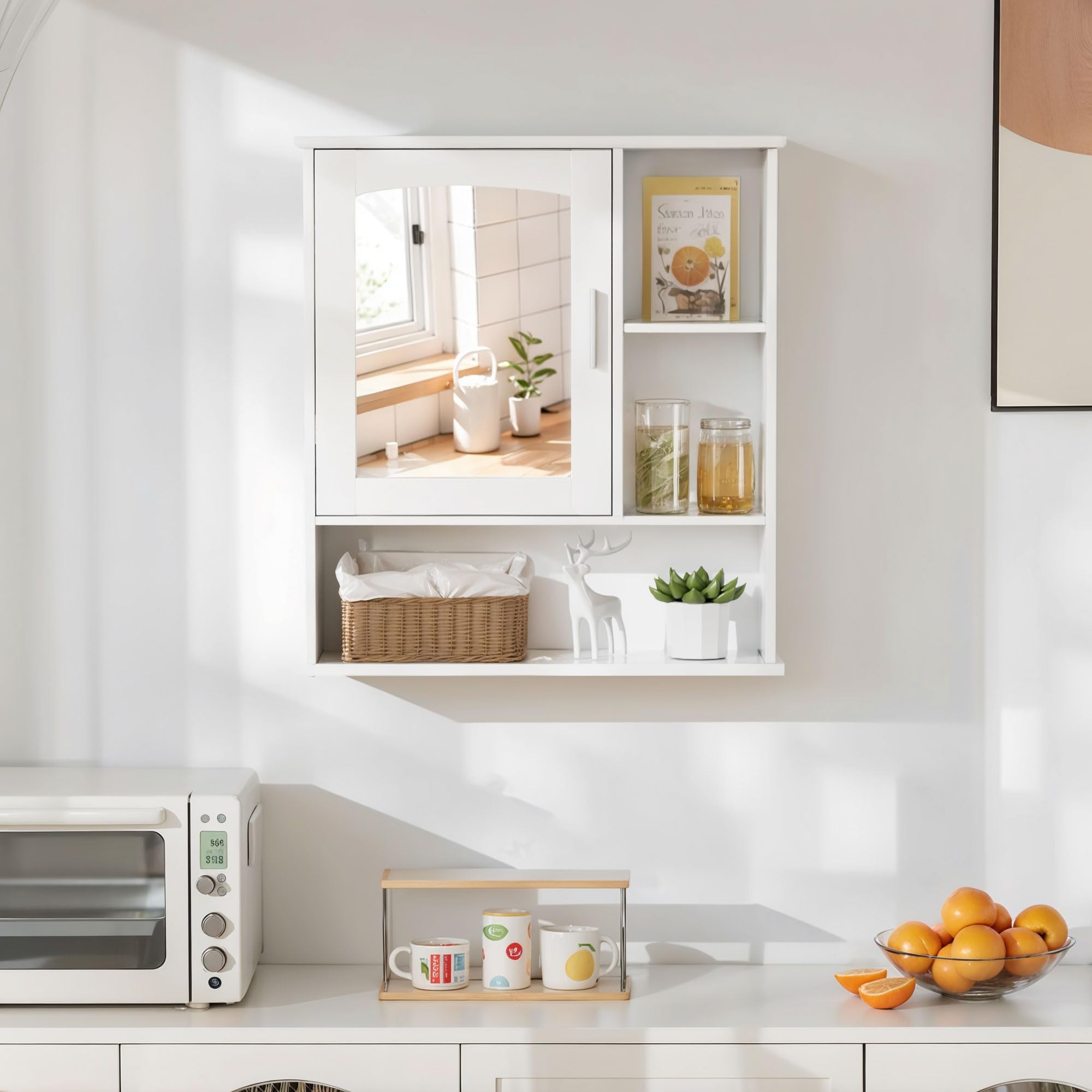 Bathroom Wall Cabinet with Mirror, Wall Mounted Medicine Cabinets