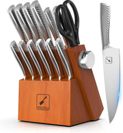 Knife Set with Block for Kitchen, 14PCS High Carbon Stainless Steel Knife Sets