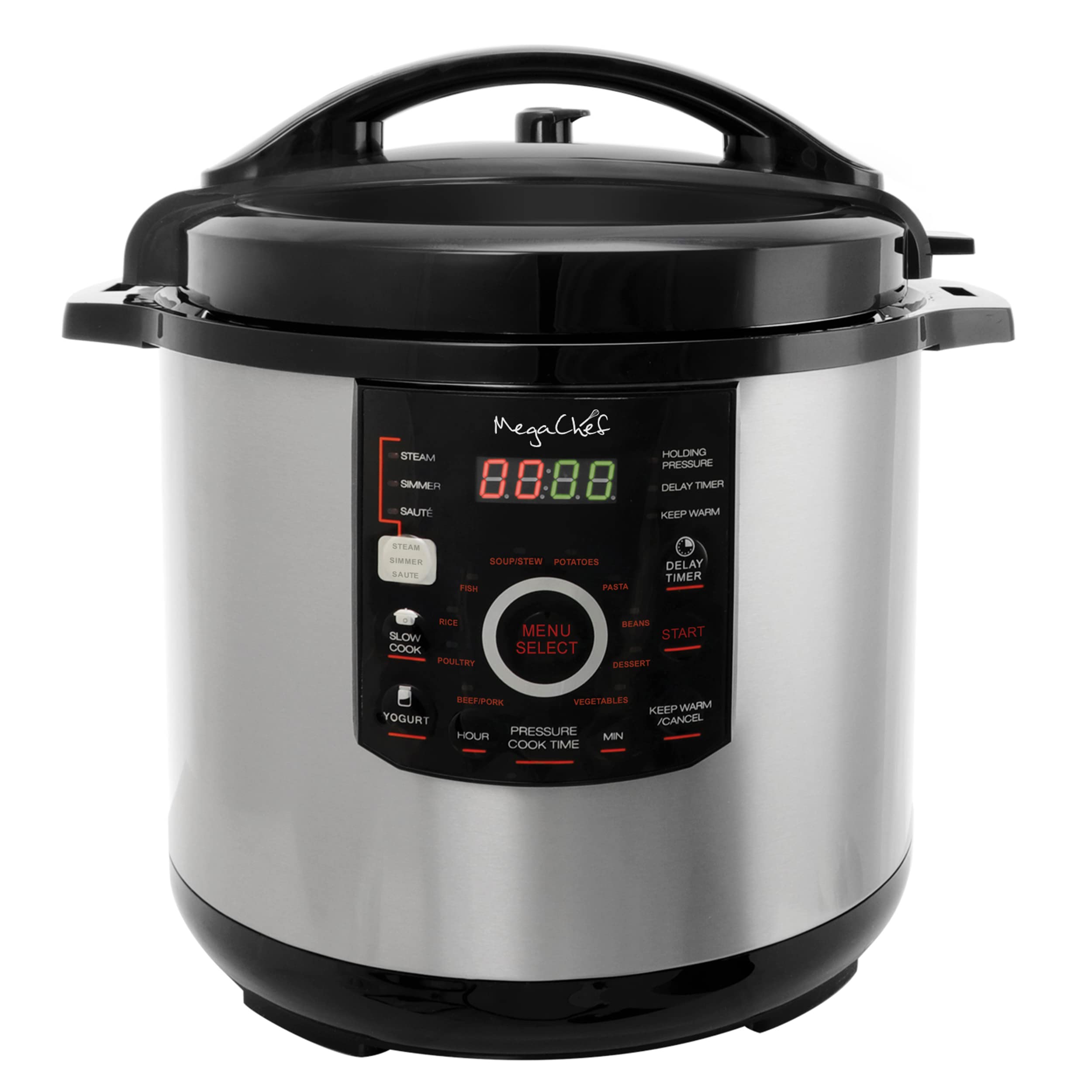 12 Quart Digital Pressure Cooker with 15 Preset Options and Glass Lid
