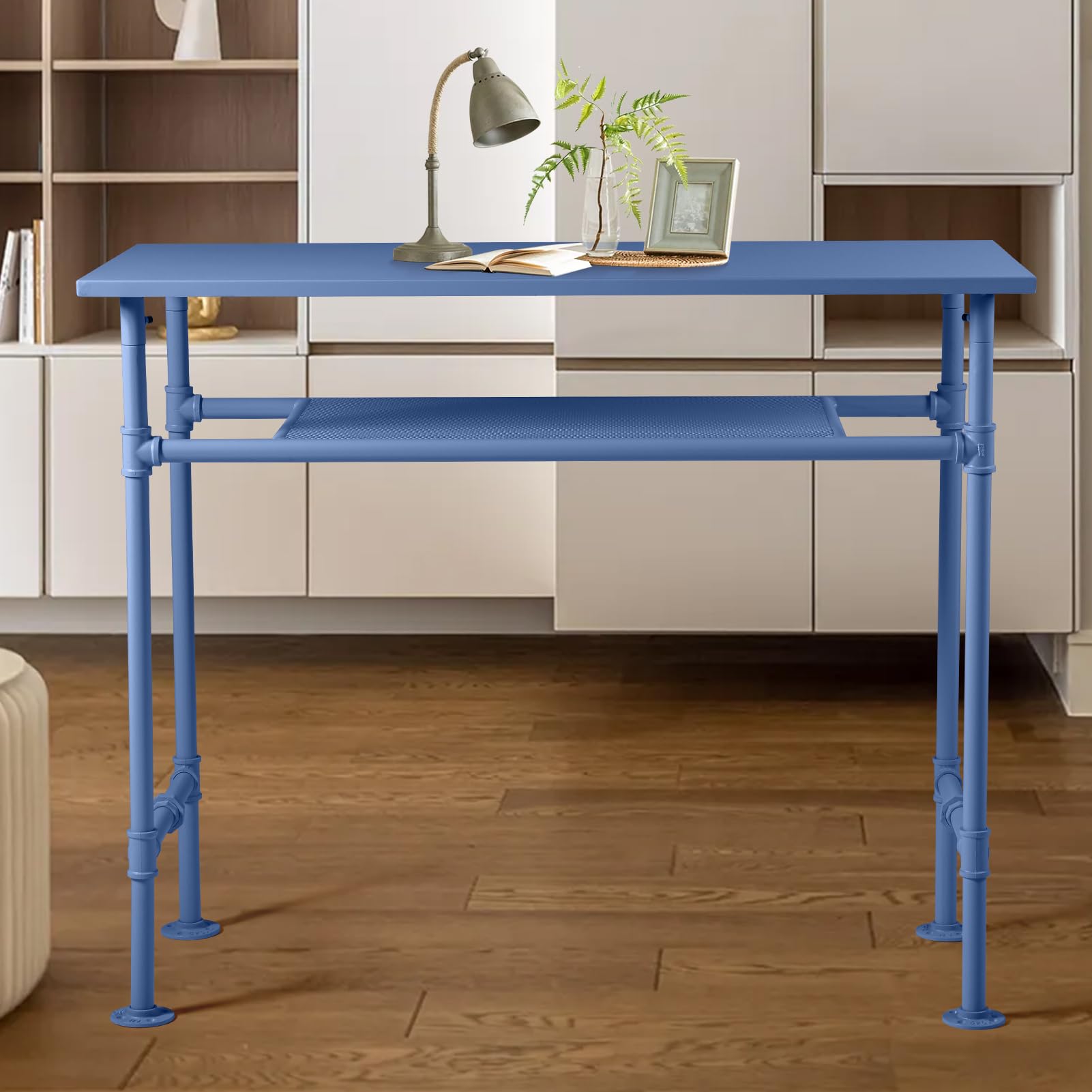 Industrial High Bar Table-Modern Narrow Patio Table-Metal Tall Pub Table