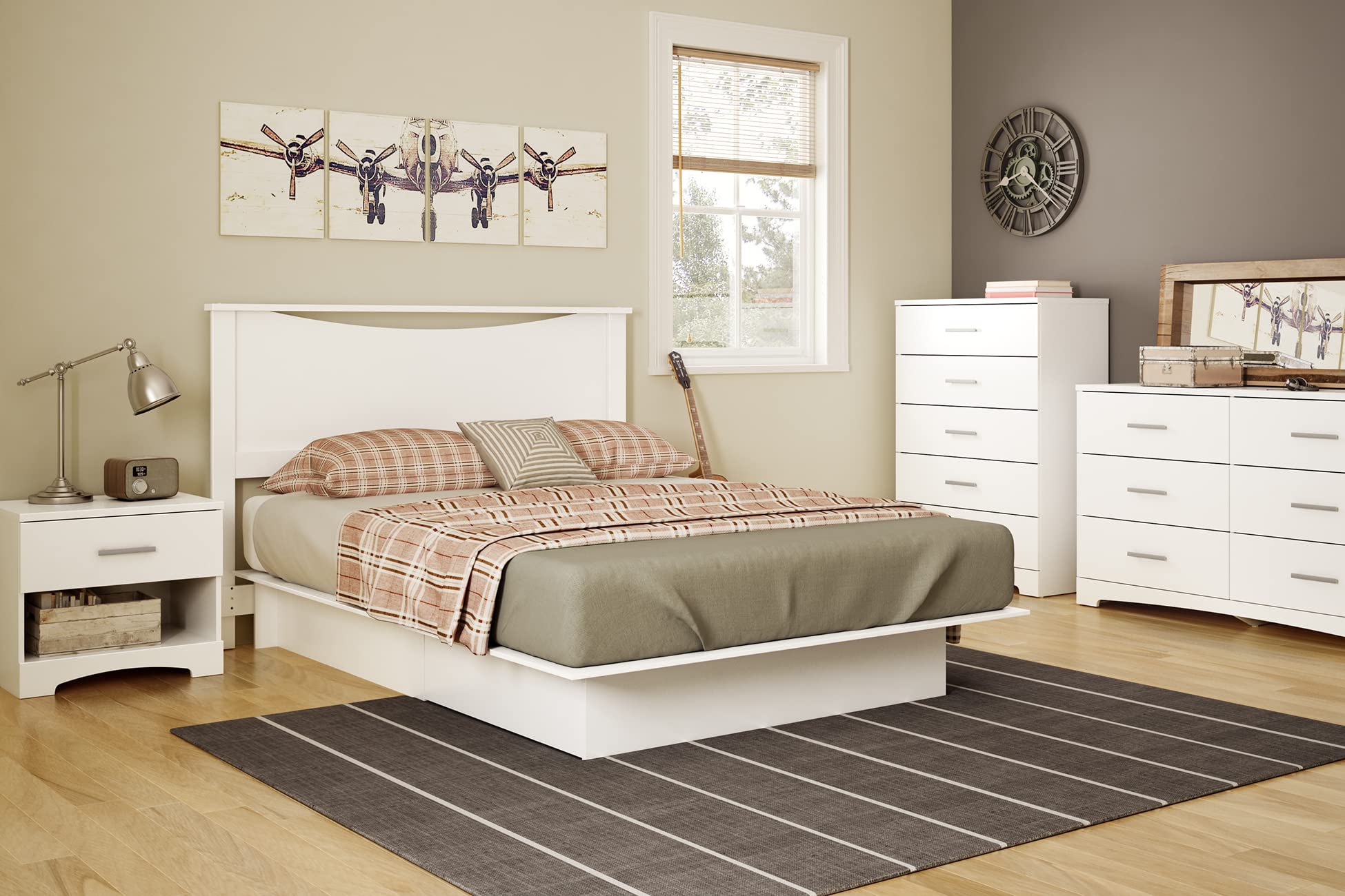 Gramercy 6-Drawer Double Dresser, 18.88"D x 51.12"W x 31.12"H, Pure White
