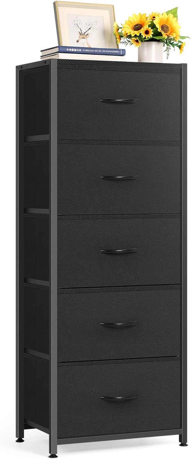 Tall Dresser for Bedroom with 5 Drawers, Fabric Storage Drawers