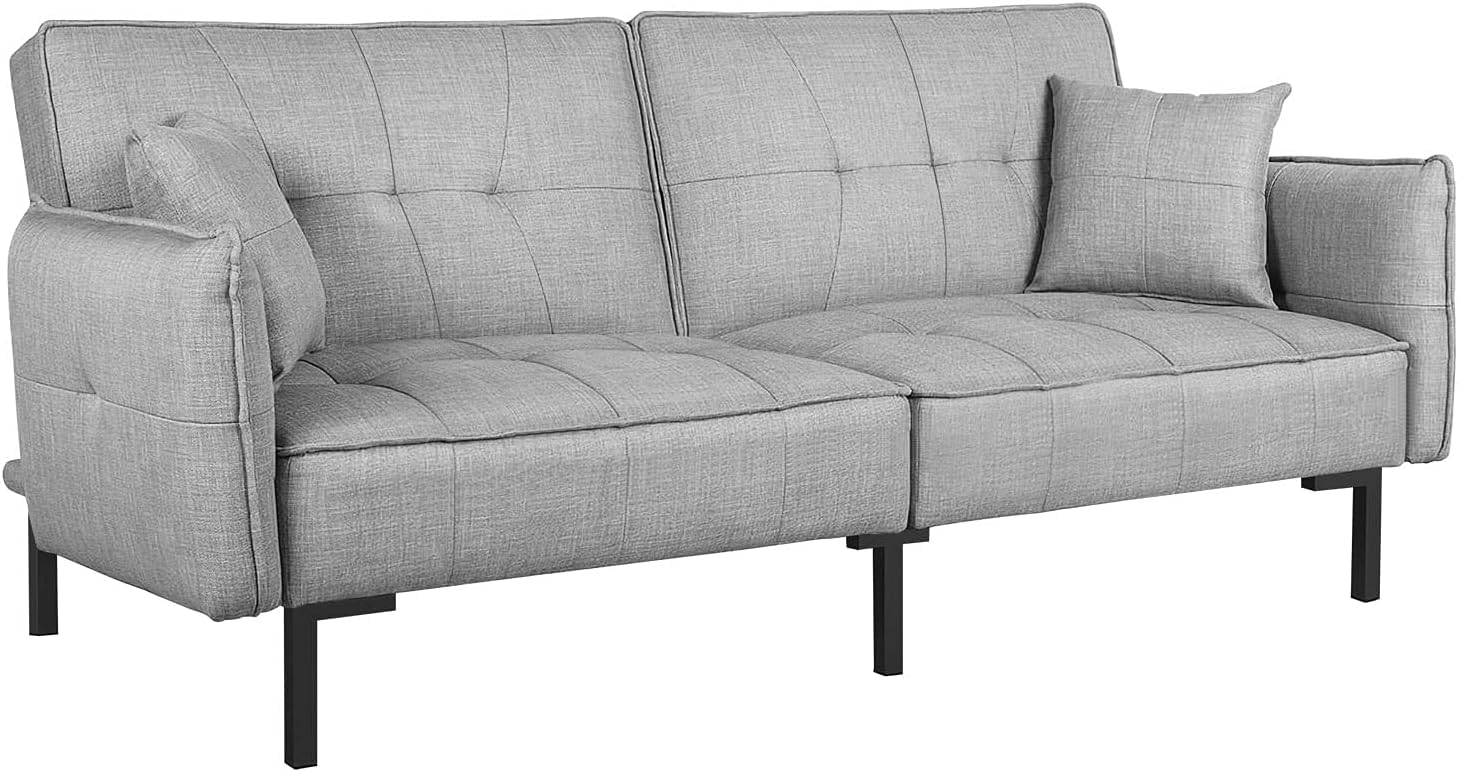 Convertible Futon Sofa Adjustable Folding Couch Sofa Bed Loveseat