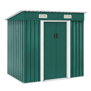 Storage Shed Tool House 6x4 FT Outdoor Garden Steel Shed with Sliding Door(Green)