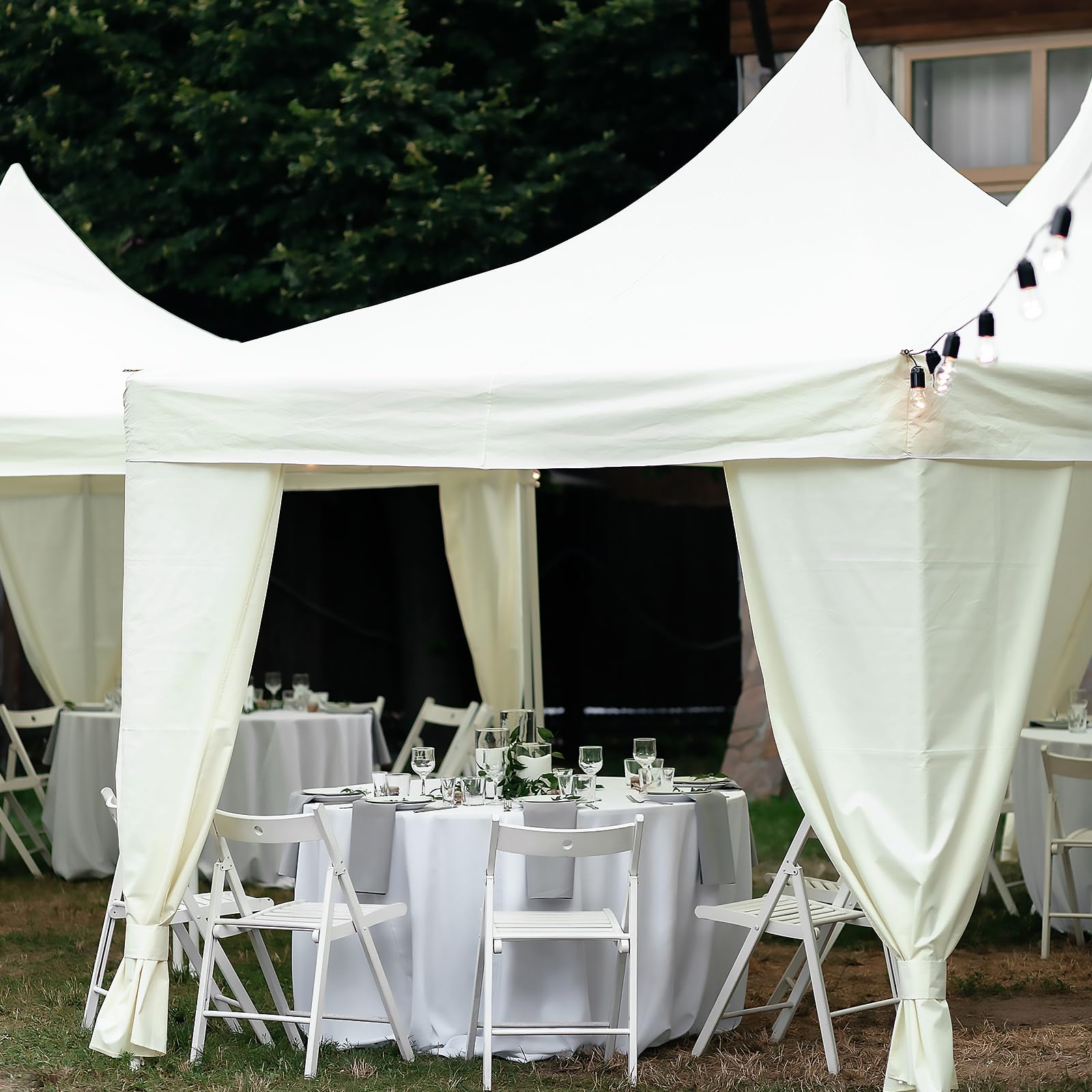 4 Pcs Tent Leg Drapes Accessories for Patio 8x6ft Wedding Draping Curtains Sticky