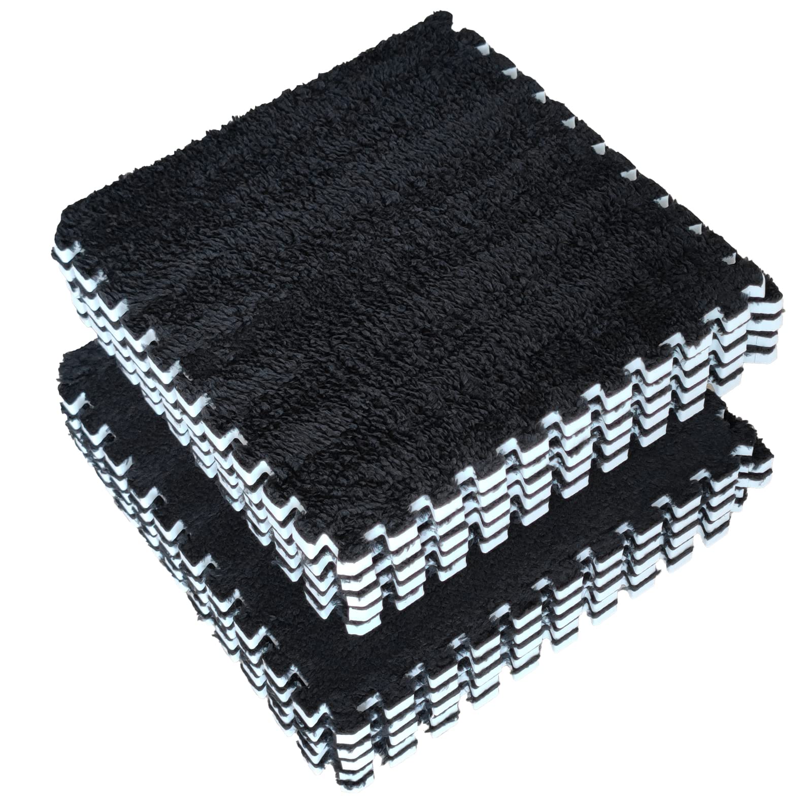 16pcs 0.6" Thickened Interlocking Tile Mats,Fluffy Shaggy Soft EVA Foam Area Rug