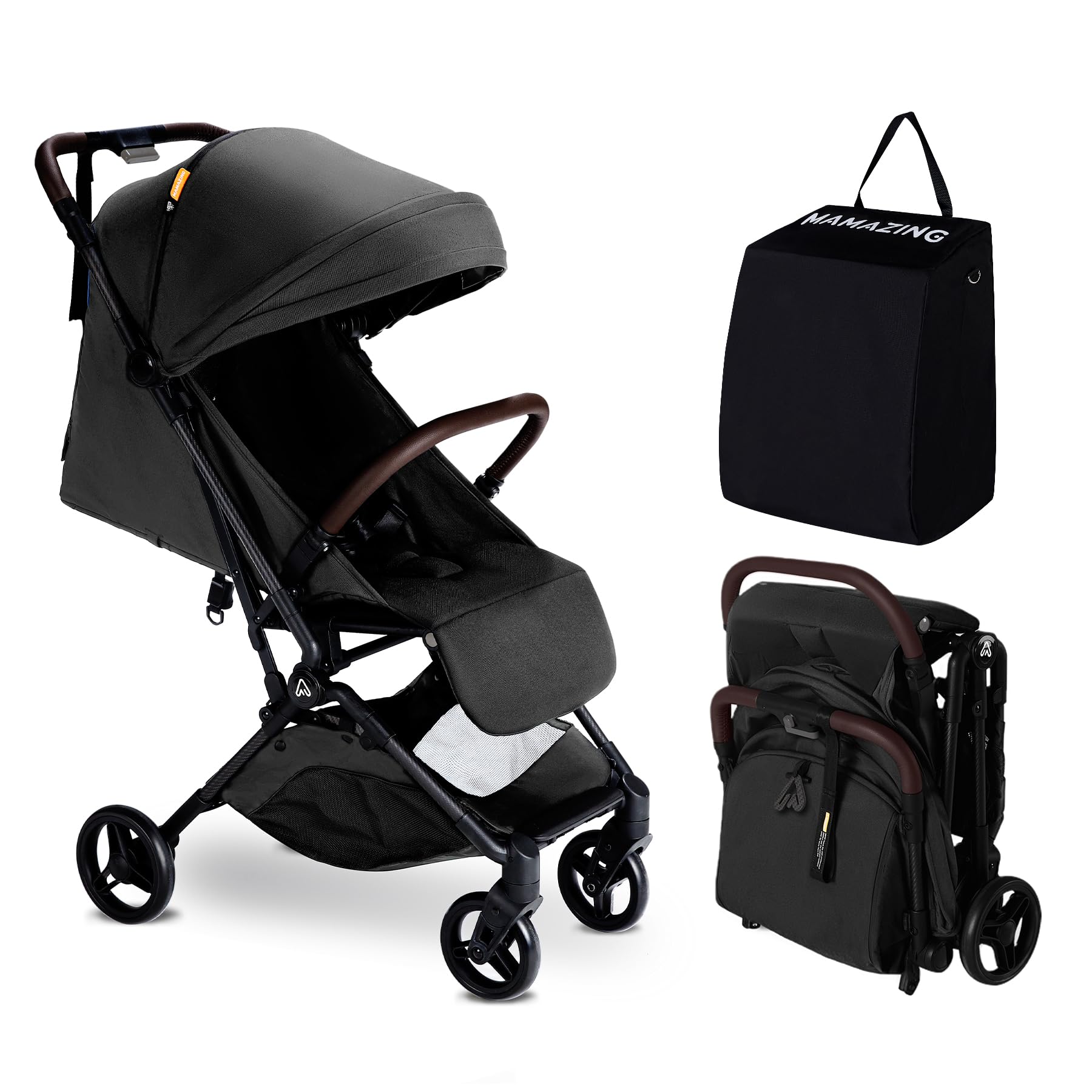Lightweight Baby Travel Stroller with Carbor Fiber Frame, Compact & Airplane-Friendly,