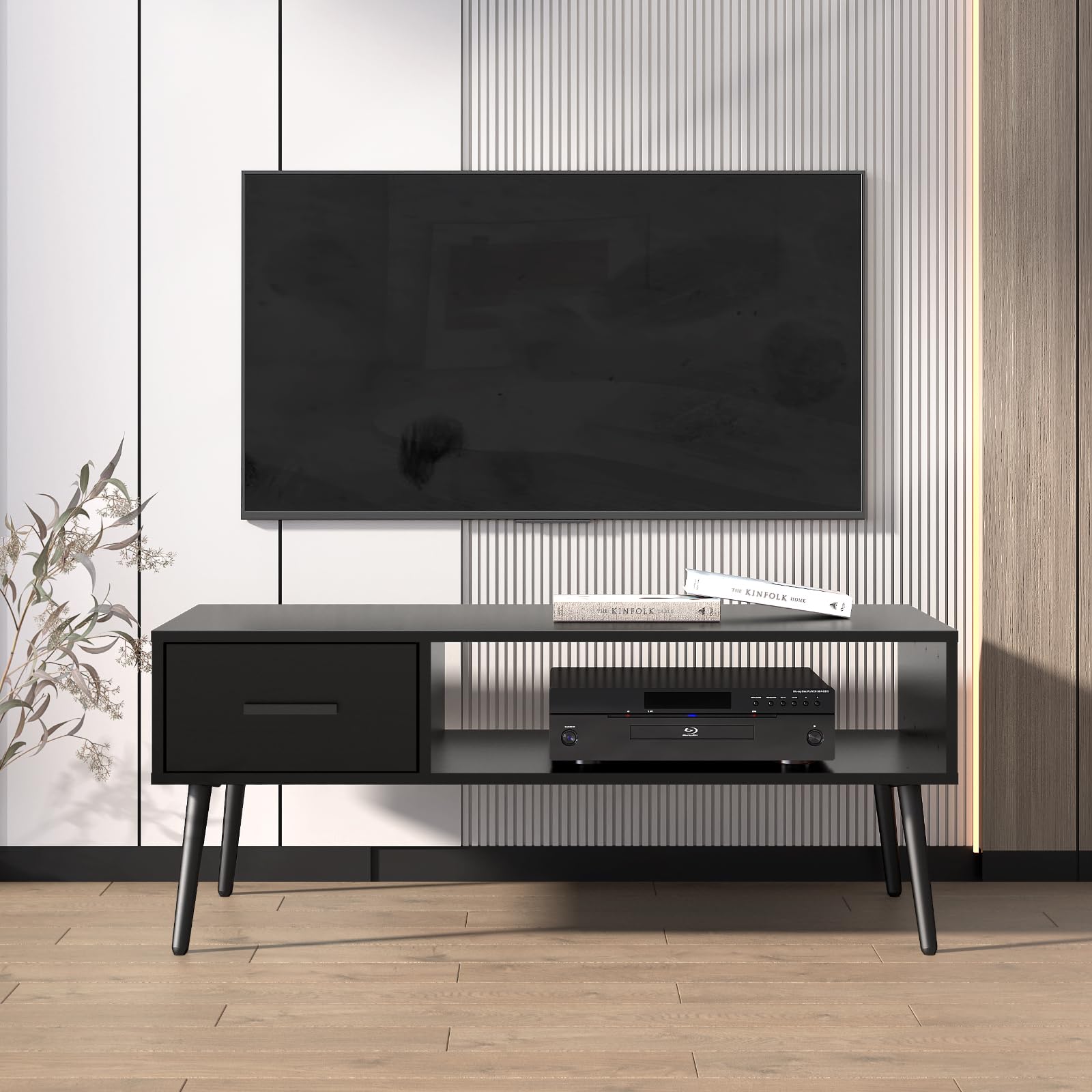 Coffee Table, Mid Century Modern Style Cocktail Table TV Stand with Drawer