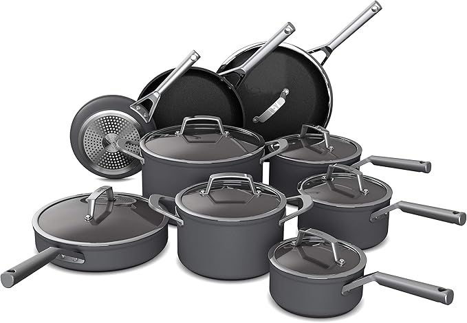 Cookware, Ninja NeverStick Professional, 16-Piece Pots and Pans Set, Non Stick Frying Pans