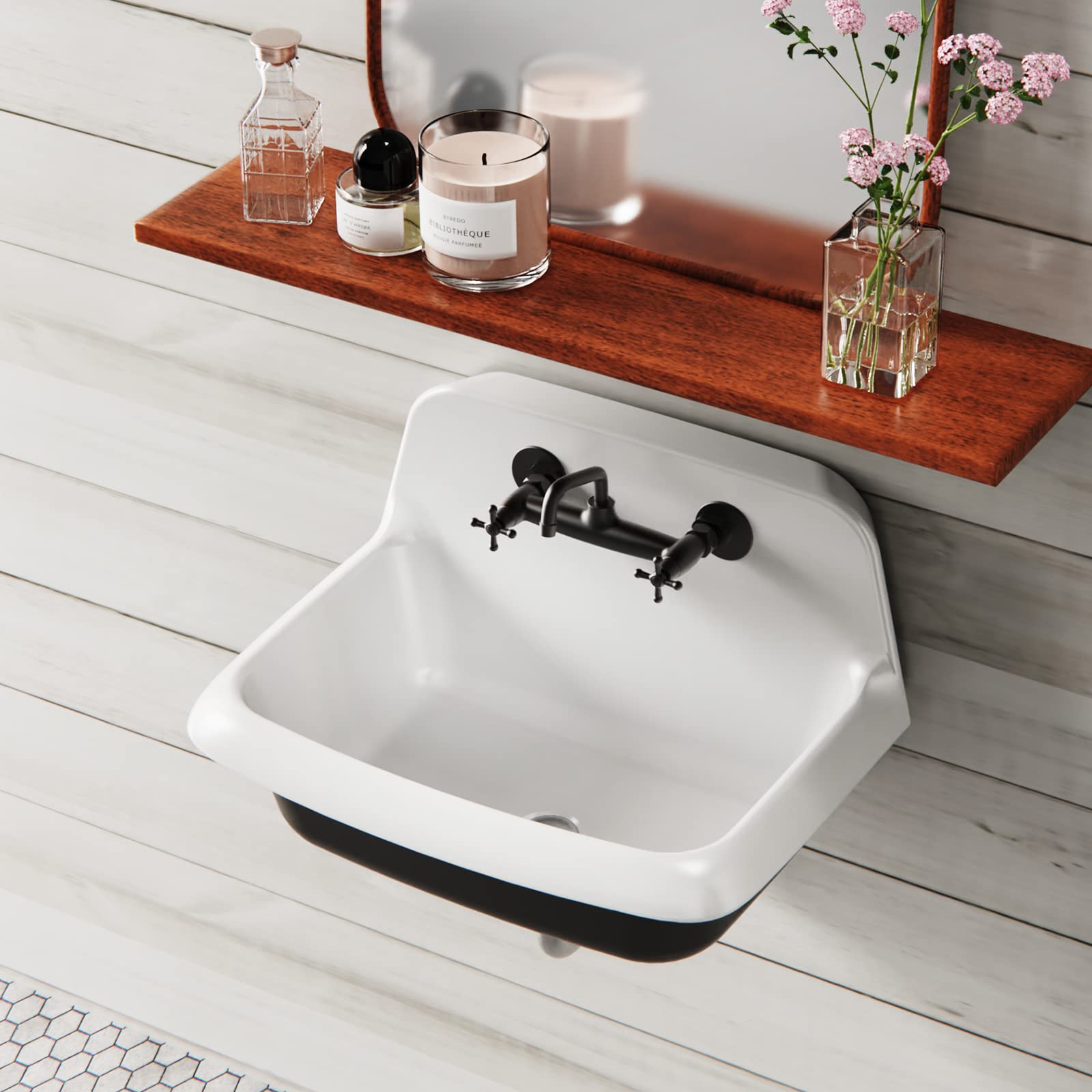 Wall Mount Utility Sink Wall Mounted Laundry Tub Ceramic Farm Style