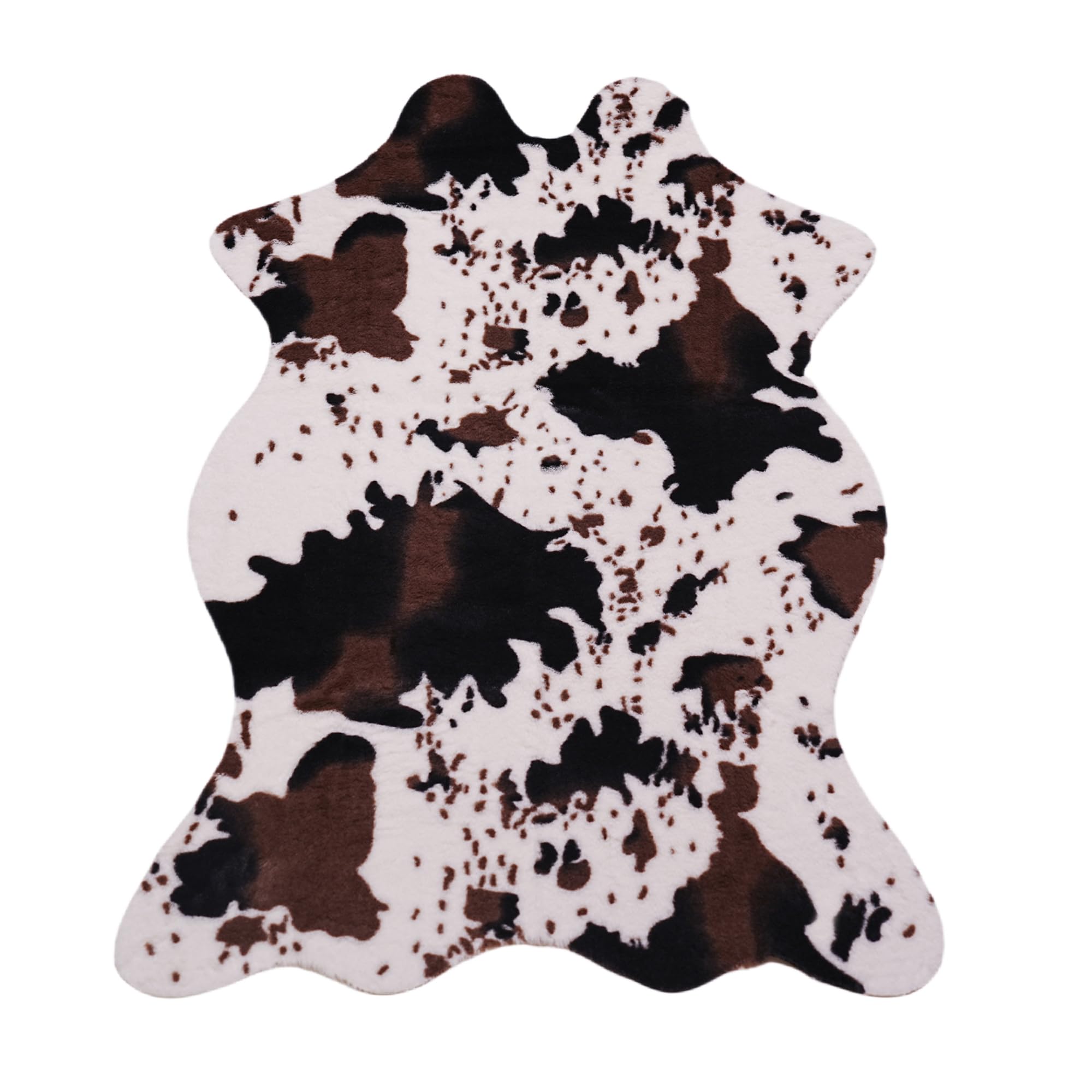 Cow Print Rug - Faux Cowhide Rugs Western Faux Fur Area Rugs for Living Room