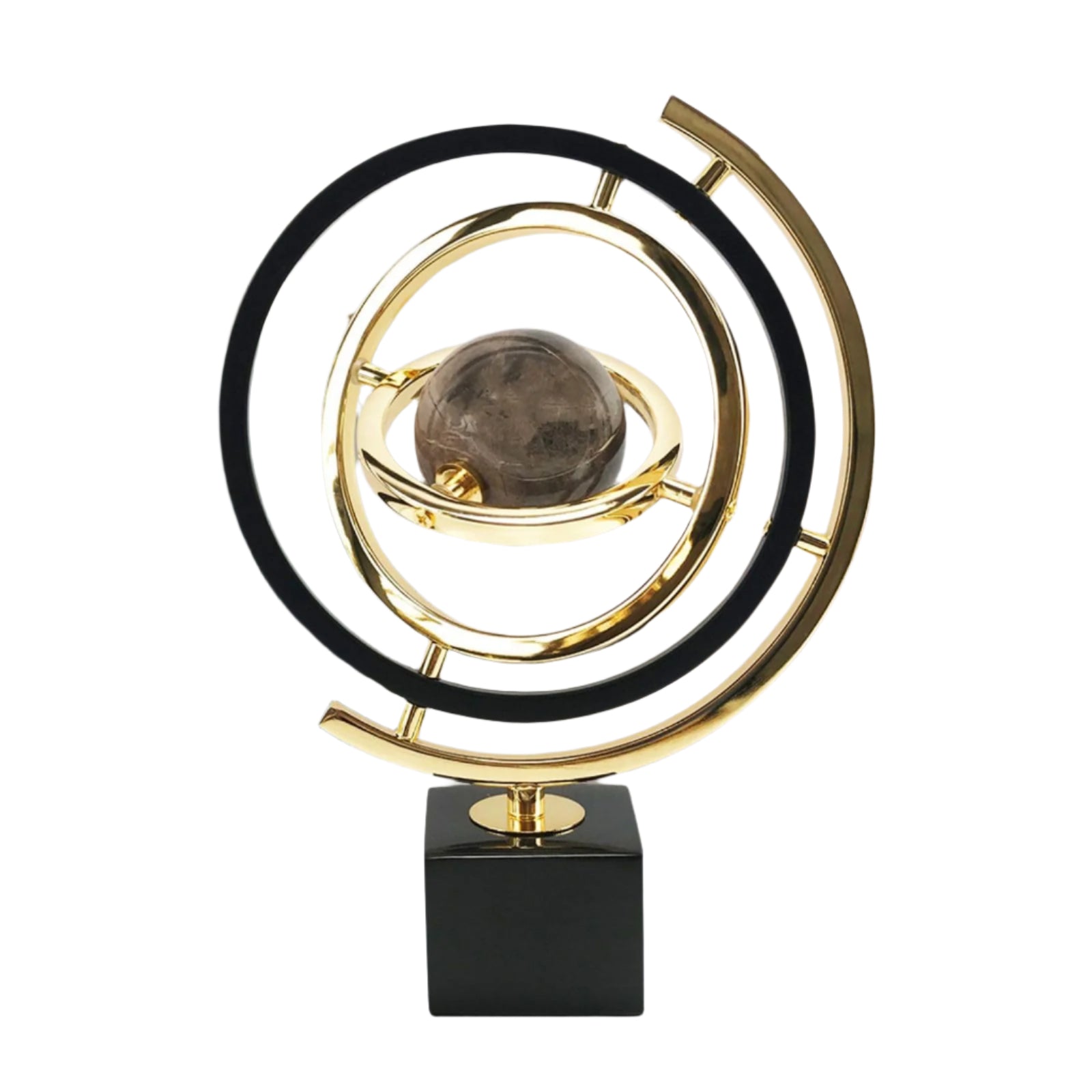 Modern Sculpture Decor Abstract Art Decoration Metal Globe Ornament Living Room Decor