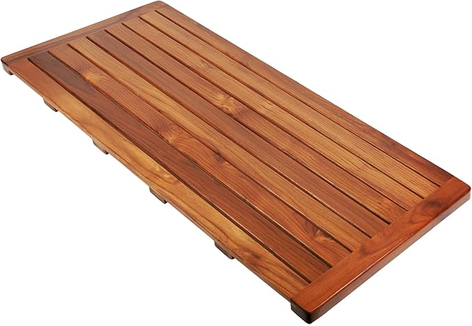 (24"x18") Teak Wood Bath Mat, Shower Mats for Bathroom
